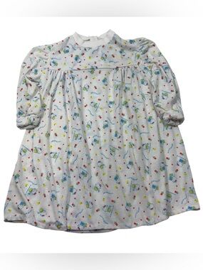 Vintage 1980 Hello Kitty Sanrio White Long Sleeve Babydoll Night Gown Dress 3T